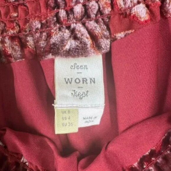 Anthropologie Seen Worn Kept Barrott Velvet Off The Shoulder Mini Dress Size 4 - Picture 4 of 6